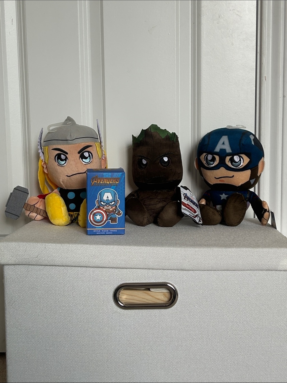 Marvel Plush Trio - Groot, Thor & Captain America includes blind box